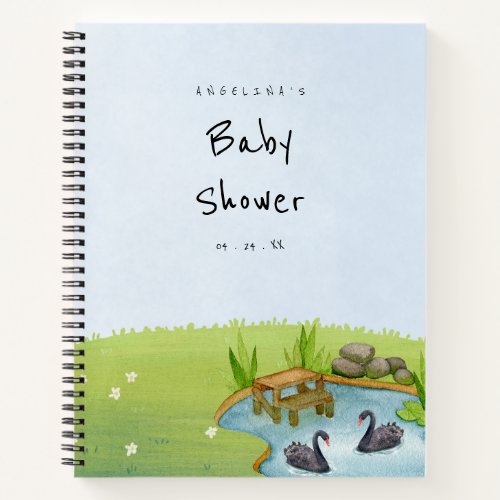 Black Swan Baby Shower Gift List Notebook 