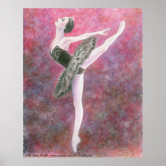 Black Swan Ballet Art Print (Front)