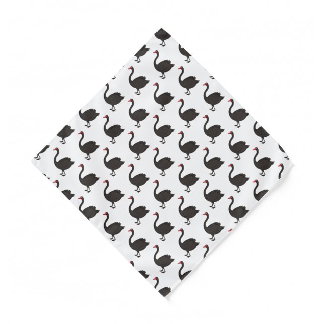 Black swan cartoon illustration bandana (Front)