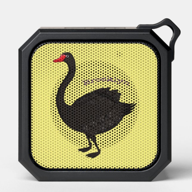 Black swan cartoon illustration bluetooth speaker (Front)