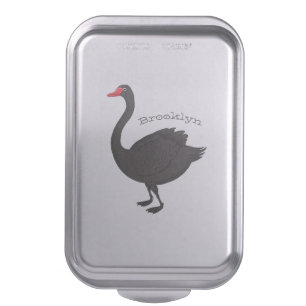 Black swan cartoon illustration  cake pan