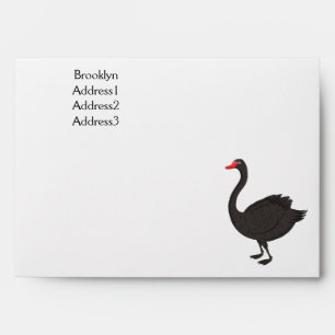 Black swan cartoon illustration  envelope