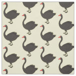 Black swan cartoon illustration  fabric