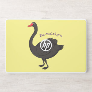 Black swan cartoon illustration  HP laptop skin