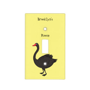 Black swan cartoon illustration  light switch cover