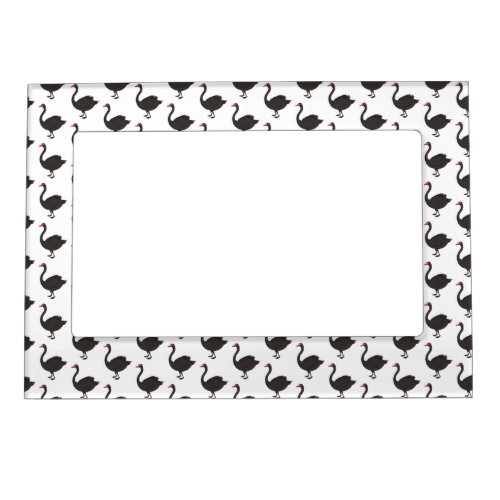 Black swan cartoon illustration magnetic frame