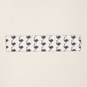 Black swan cartoon illustration  scarf
