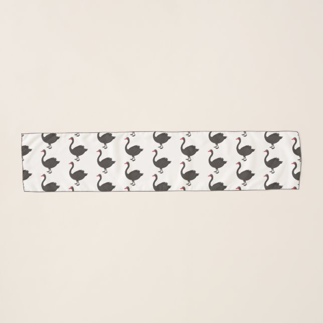 Black swan cartoon illustration  scarf (Front (Horizontal))