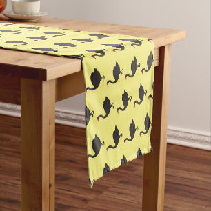 Black swan cartoon illustration  short table runner