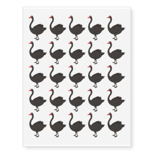 Black swan cartoon illustration temporary tattoos