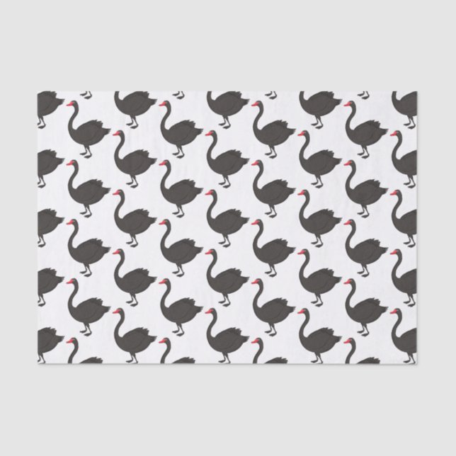 Black swan cartoon illustration tissue paper (Front)