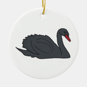Black Swan Ceramic Ornament