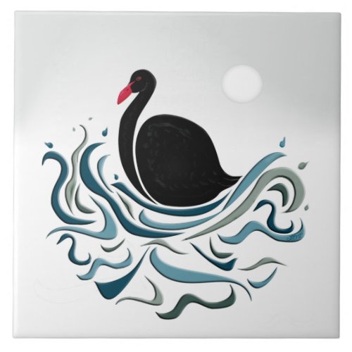 Black Swan Ceramic Tile