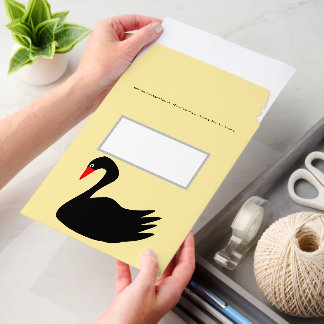 Black Swan Design Any Colour Background Envelope Mailers