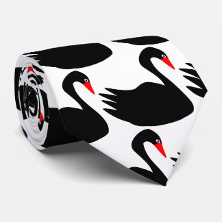 Black Swan Design Neck Tie