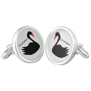 Black Swan Design Personalised Cufflinks