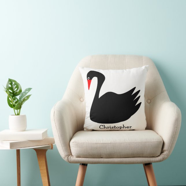 Black Swan Design Personalised Throw Pillow (Chair)