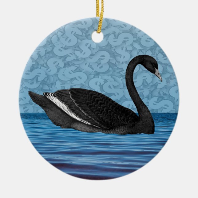 Black Swan Event Ceramic Ornament (Front)