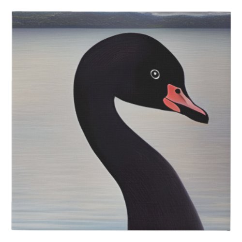Black Swan   Faux Canvas Print