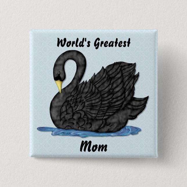 Black Swan for Mom Pinback Button (Front)