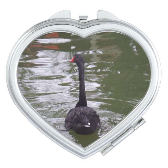 Black Swan Heart Compact Mirror (Front)