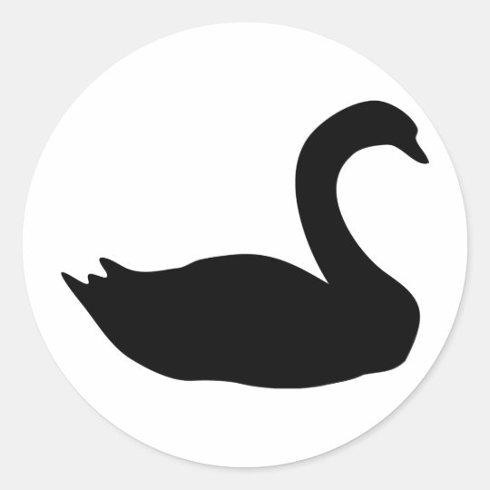 black swan icon classic round sticker | Zazzle