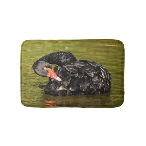 Black Swan in the Pond Bathroom Mat
