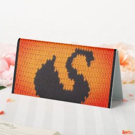 Black Swan in Warm Sunset Designer Crochet Print Table Tent