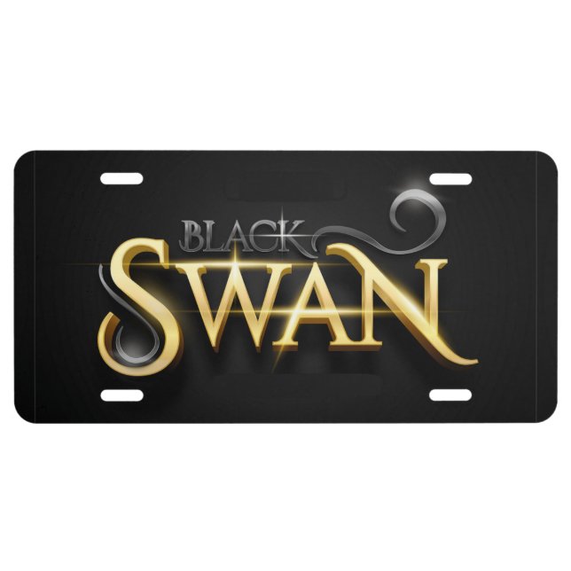 Black Swan License Plate (Front)