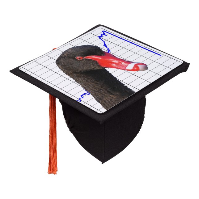 Black Swan Market Crash Graduation Cap Topper (Angled)