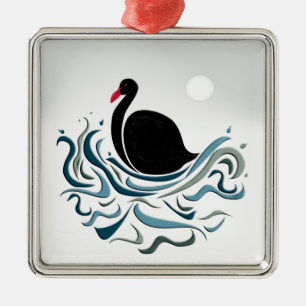 Black Swan Metal Ornament