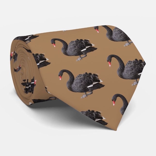 Black Swan Neck Tie (Rolled)