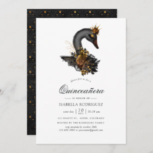 Black Swan Quinceañera Invitation