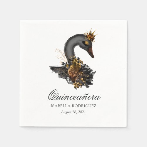 Black Swan Quinceaera Napkins