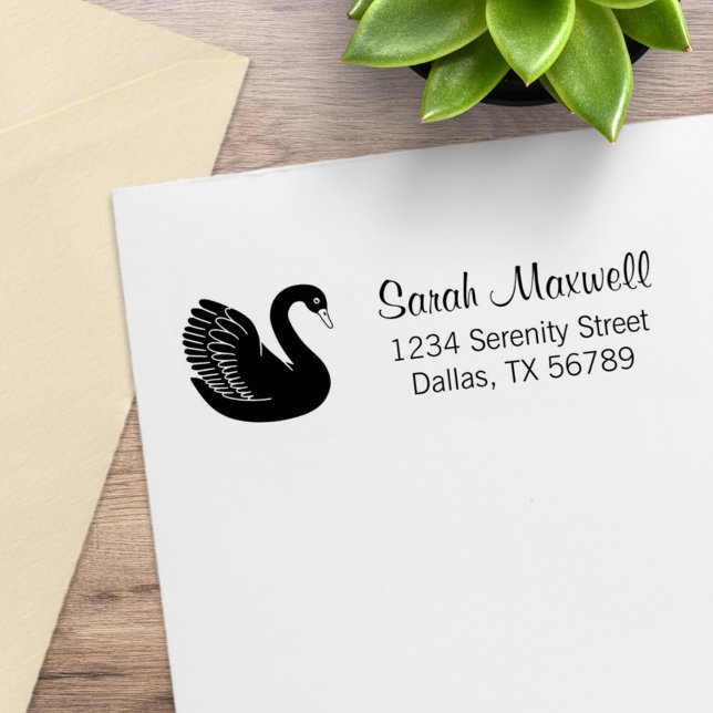 Black Swan Return Address Rubber Stamp (Creator Uploaded)