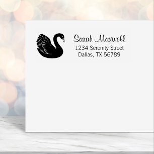 Black Swan Return Address Self-inking Stamp
