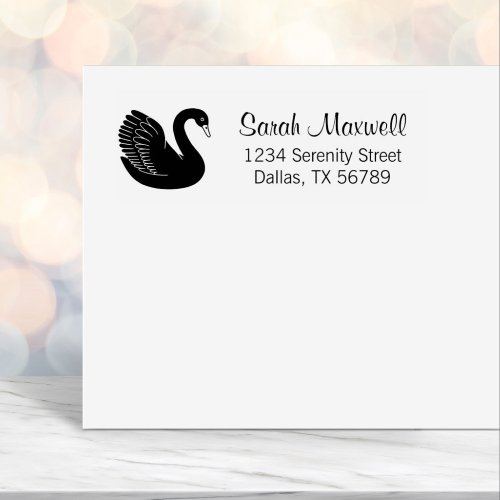 Black Swan Return Address Self_inking Stamp