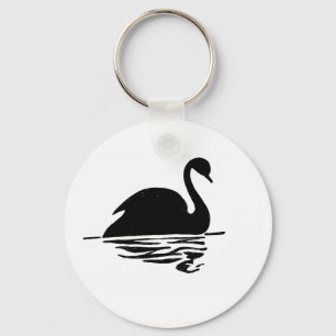 Black Swan Silhouette Keychain