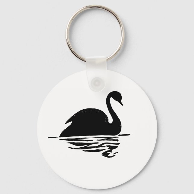 Black Swan Silhouette Keychain (Front)