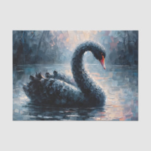 Black Swan Swimming Painting Tissue Paper