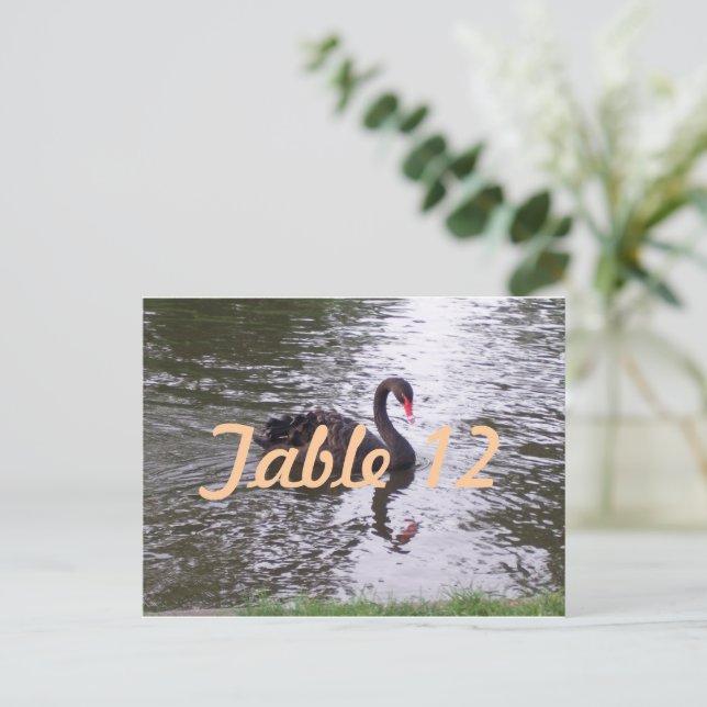 Black Swan Table Number (Standing Front)
