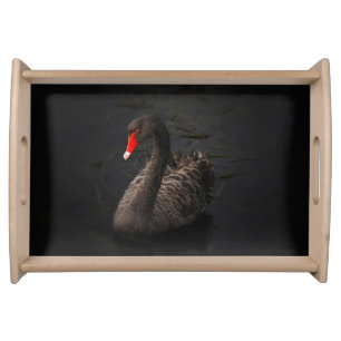 Black Swan Theme Wood Serving Tray