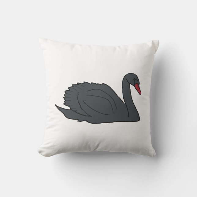 Black Swan Throw Pillow (Front)