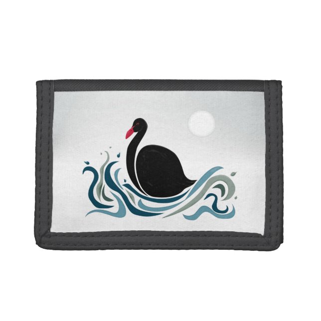 Black Swan Trifold Wallet (Front)