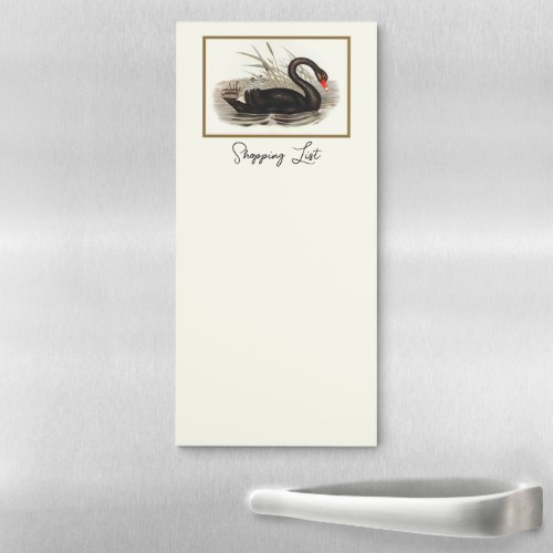 Black Swan Vintage  Magnetic Notepad
