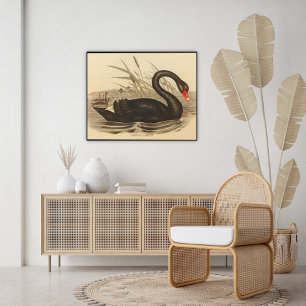 Black Swan Vintage Wood Wall Art