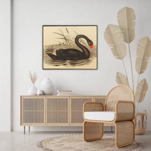 Black Swan Vintage Wood Wall Art