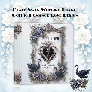 Black Swan Wedding Frame – Gothic Romance Love 3 Ring Binder