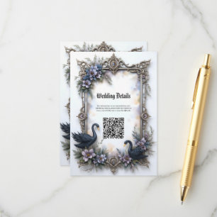 Black Swan Wedding Frame – Gothic Romance Love Enclosure Card