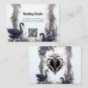 Black Swan Wedding Frame – Gothic Romance Love Enclosure Card